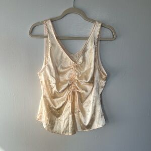 NLT floral jacquard satin top